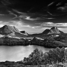 Moonrise over Cul Beag and Cul Mor, Assynt by Damian Shields