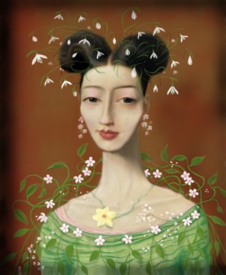 The dancer Grace Han all done up as 'Spring' by Kevin Low